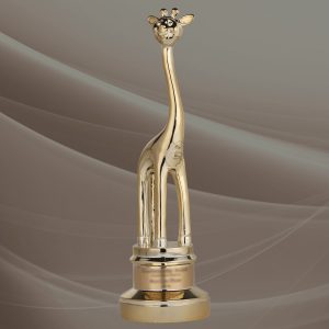 Gold giraffe trophy for corporate awards and employee recognition